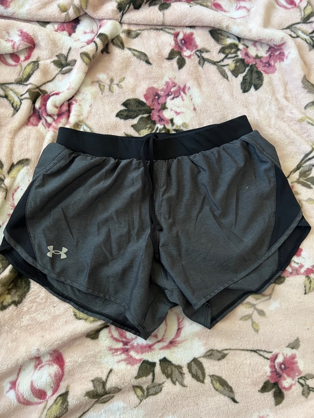 Under Armour Women's Dark Gray & Black Athletic Running Shorts